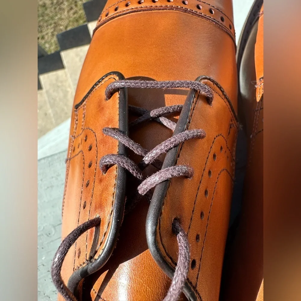 ALLEN EDMONDS NWOB 10.5 Clifton Cap Toe Lace Up Oxford Walnut Calfskin Shoes USA